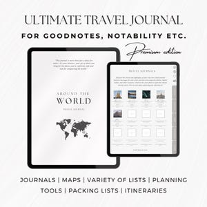 Digital Travel Journal Premium | Travel Journal Goodnotes | Vacation Journal | Travel Planner | Digital Travel Scrapbook | Travel Diary