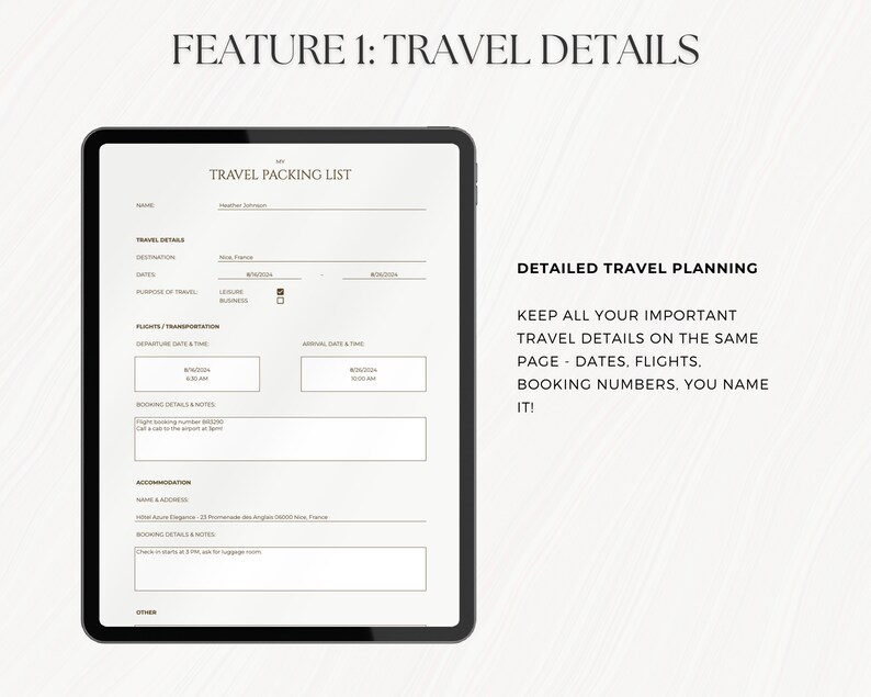 Digital Travel Packing List | Editable Google Sheets Template - Etsy