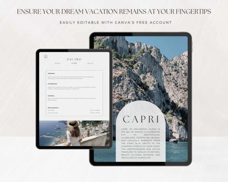 Editable Travel Itinerary Template | Canva iPad Trip Planner - Etsy