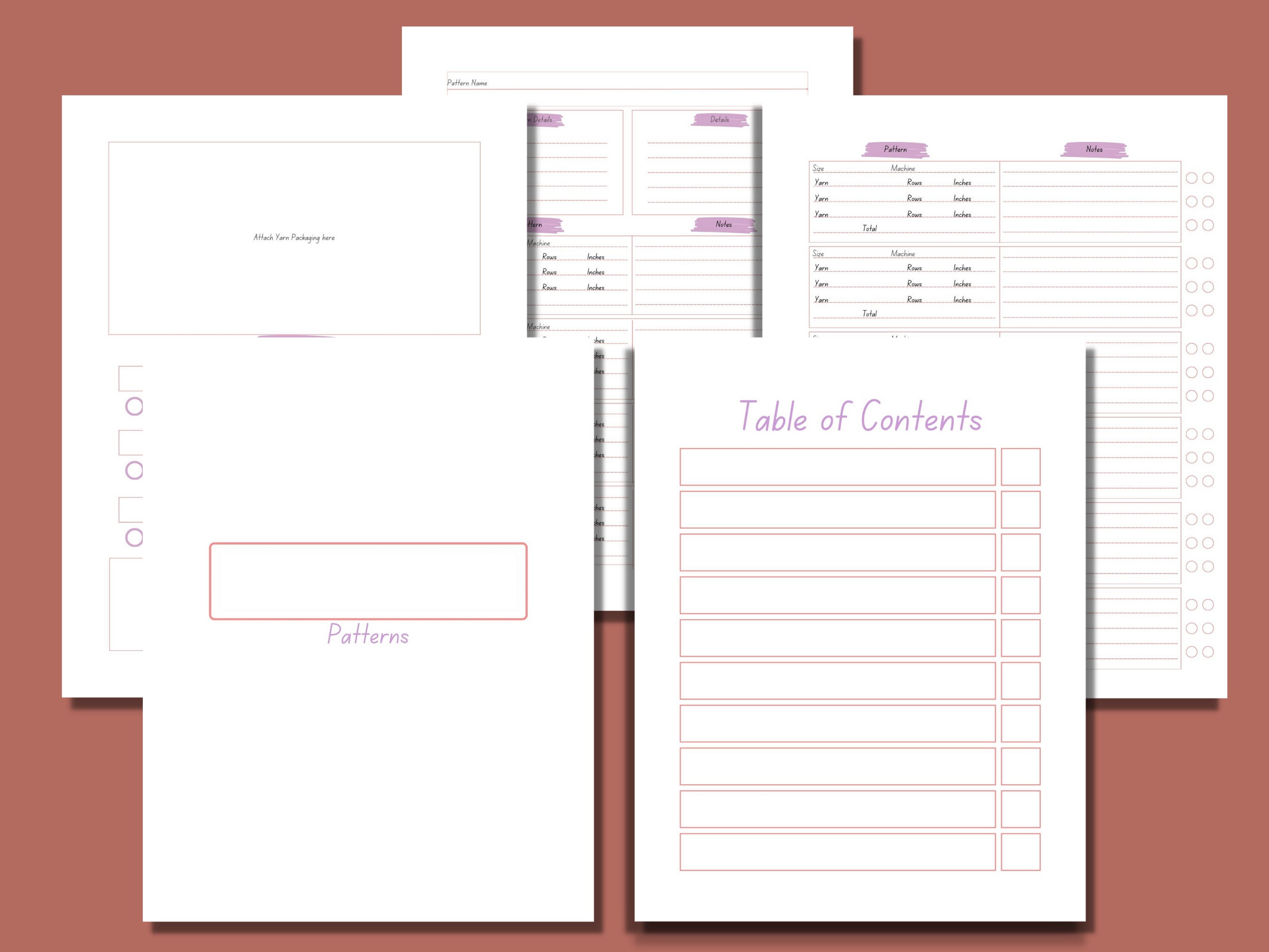 Knitting Project Notebook for Loom or Knitting Machine. Knitting