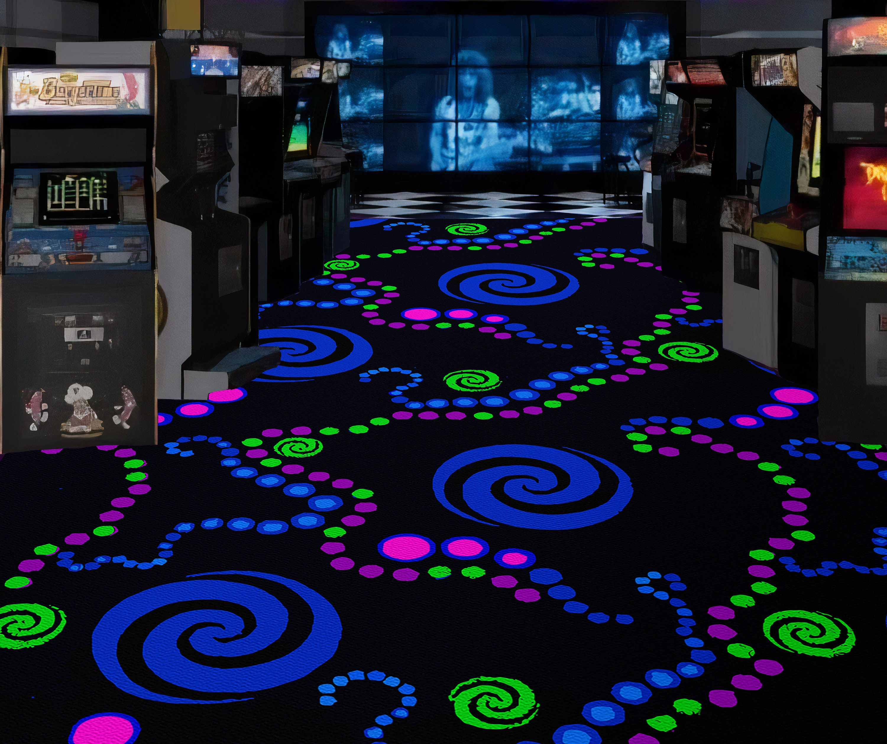 ラグ・カーペット ARCADE GAME RUG MIYOSHI RUG vaultroom Arcade Rug, Arcade Area Rug, Retro Arcade Rug, Home Arcade