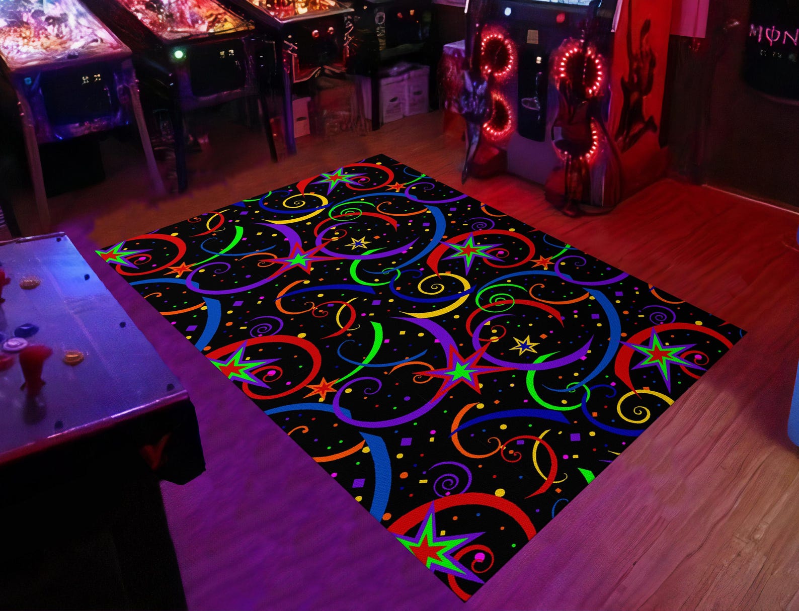Arcade Rug, Stars Rug, Confetti Rug, Star Pattern Rug, Arcade Room Rug ...
