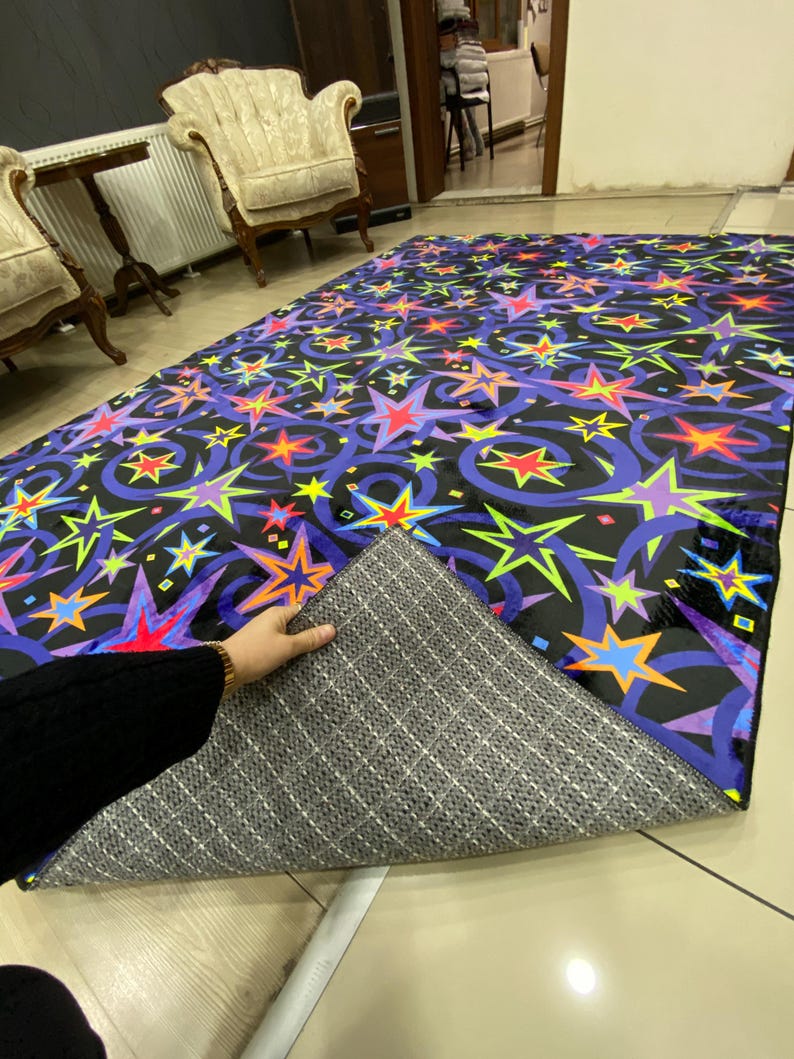 Small Star Rug Stars Rug, Star Pattern Rug, Arcade Room Rug, Arcade Saloon Rug, Arcade ...