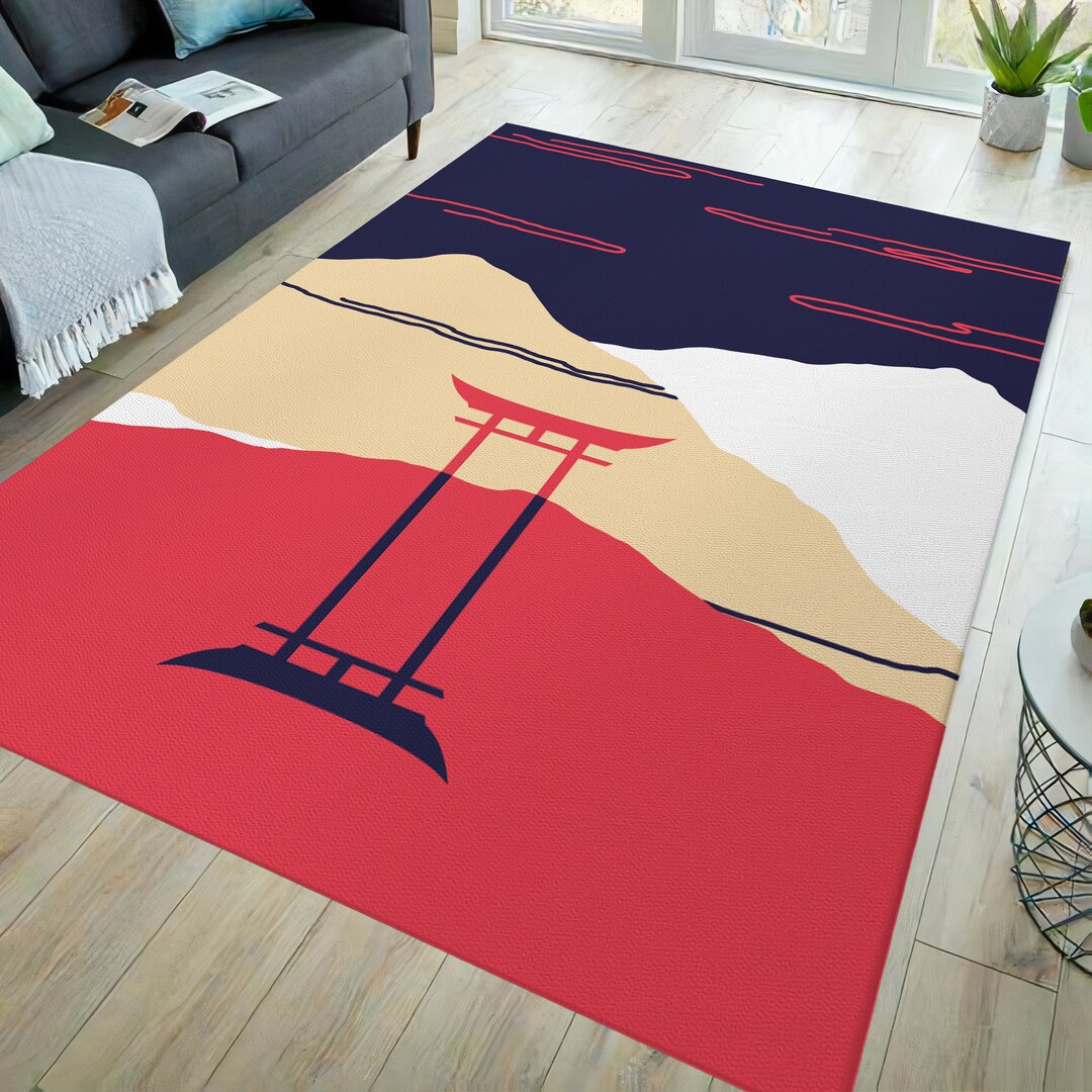 2d Japanese Rug Japanese Rug, Japan Rug, Abstract Minimal Rug, Painting Rug, Decorative ...