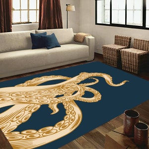 Animal rug, octopus rug, octopus pattern rug, animal pattern rug, octopus themed rug, home decor, decorative rug, hypebeast rug