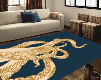 Animal rug, octopus rug, octopus pattern rug, animal pattern rug, octopus themed rug, home decor, decorative rug, hypebeast rug
