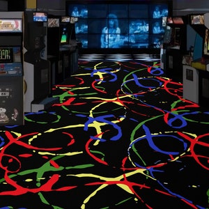 Arcade rug, arcade carpet, arcade room rug, arcade cabinet rug, retro arcade rug, home arcade rug, arcade game gift, game room rug, play rug