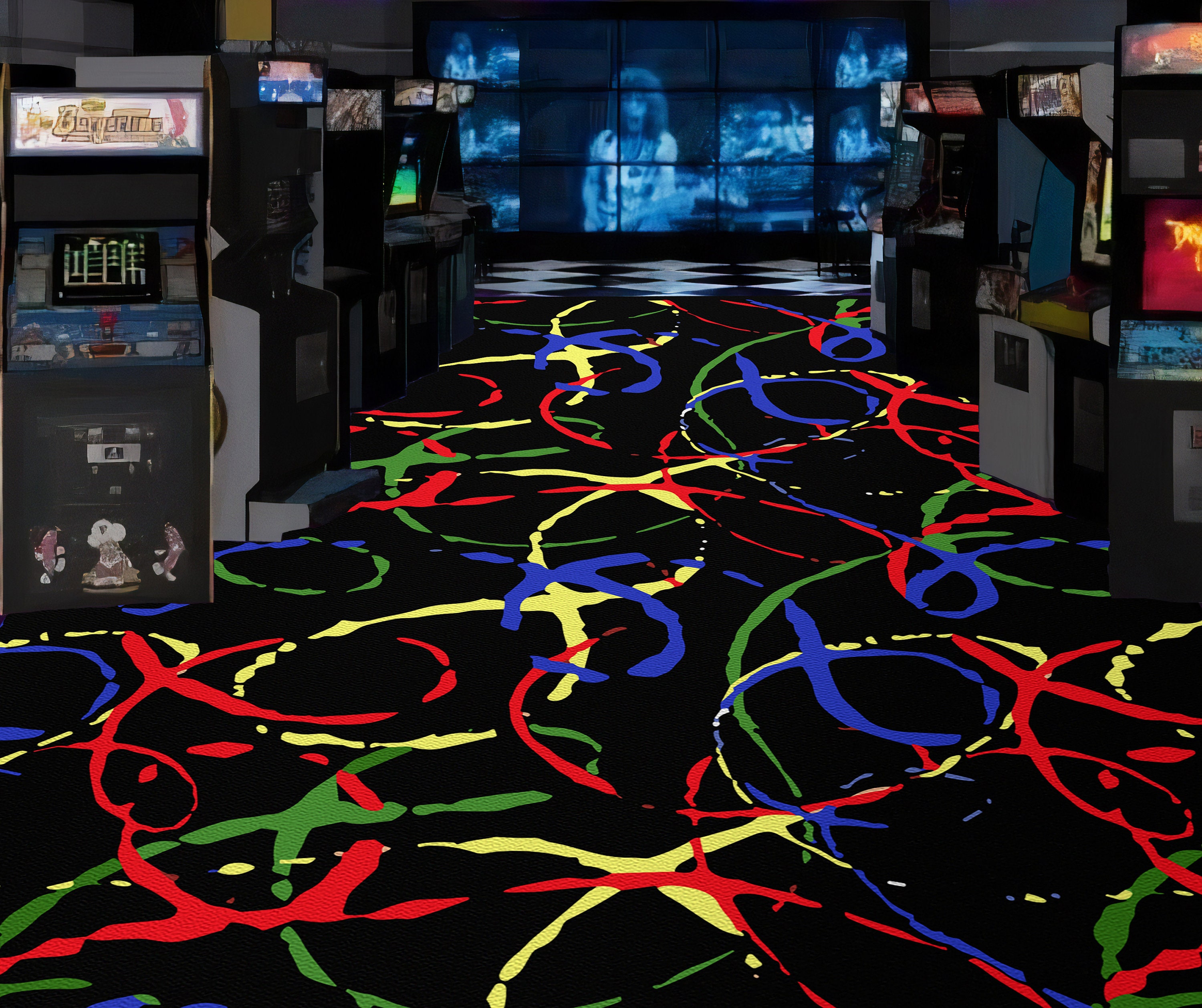 ラグ・カーペット ARCADE GAME RUG MIYOSHI RUG vaultroom Arcade Rug, Arcade Area Rug, Retro Arcade Rug, Home Arcade