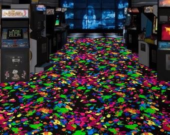 Alfombra arcade, alfombra de sala arcade, alfombra arcade, alfombra de área arcade, alfombra de salón arcade, alfombra de bar arcade, alfombra arcade retro, decoración arcade