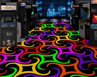 Alfombra arcade, alfombra de bar arcade, alfombra de salón arcade, alfombra de área arcade, alfombra de sala arcade, alfombra de bar arcade, alfombra arcade retro, decoración arcade casera