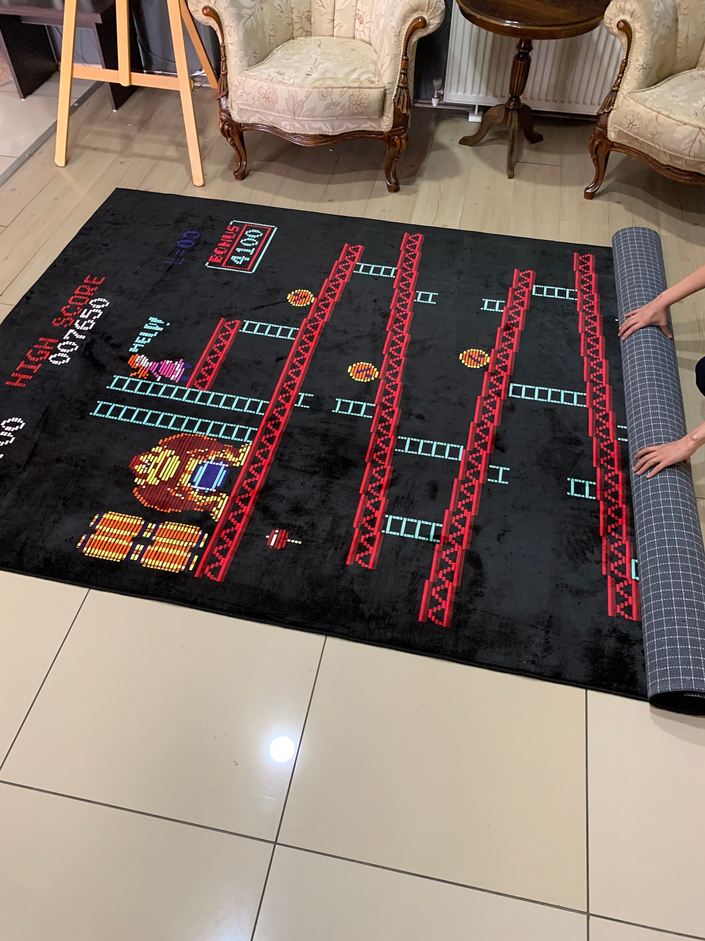 ラグ・カーペット ARCADE GAME RUG MIYOSHI RUG vaultroom Arcade Rug, Arcade Room Rug, Bowling Alley Carpet, Arcade