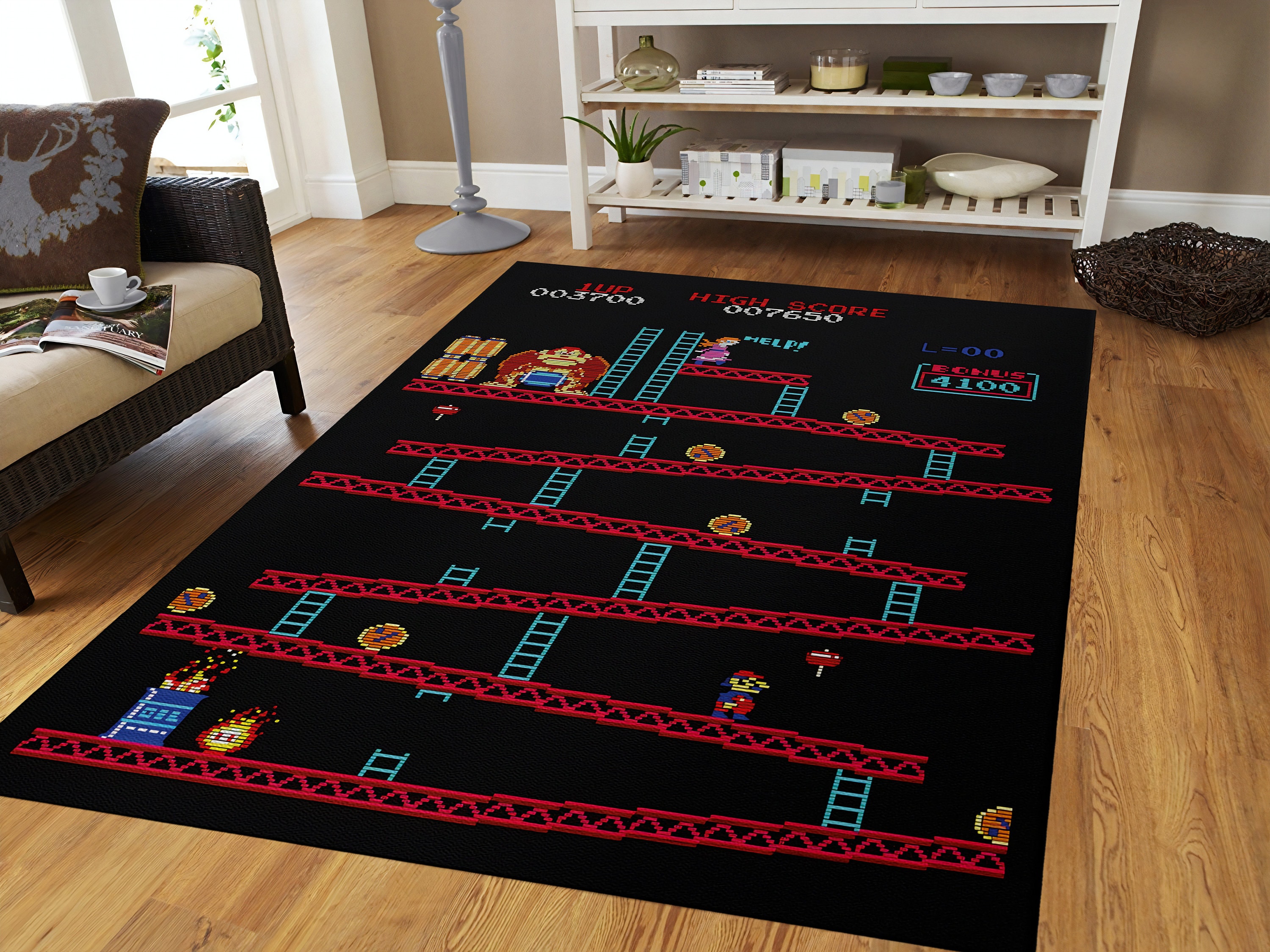ラグ・カーペット ARCADE GAME RUG MIYOSHI RUG vaultroom Arcade Rug, Arcade Room Rug, Bowling Alley Carpet, Arcade