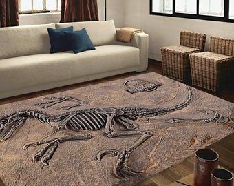 Tapis dinosaure, tapis fossile, tapis dinosaure fossile, tapis dinosaure, tapis à motif dinosaure, décoration tapis dinosaure, tapis amusant, tapis hypebeast