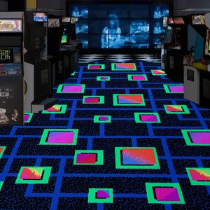 Arcade rug, arcade cabinet rug, geometric shaped rug, gamer rug, teen room rug, retro arcade rug, home arcade rug, arcade game gift