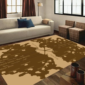 Anime map rug, map rug, anime world map rug, anime carpet, anime art rug, japan rug, japanese rug, manga rug, manga art rug, cartoon rug