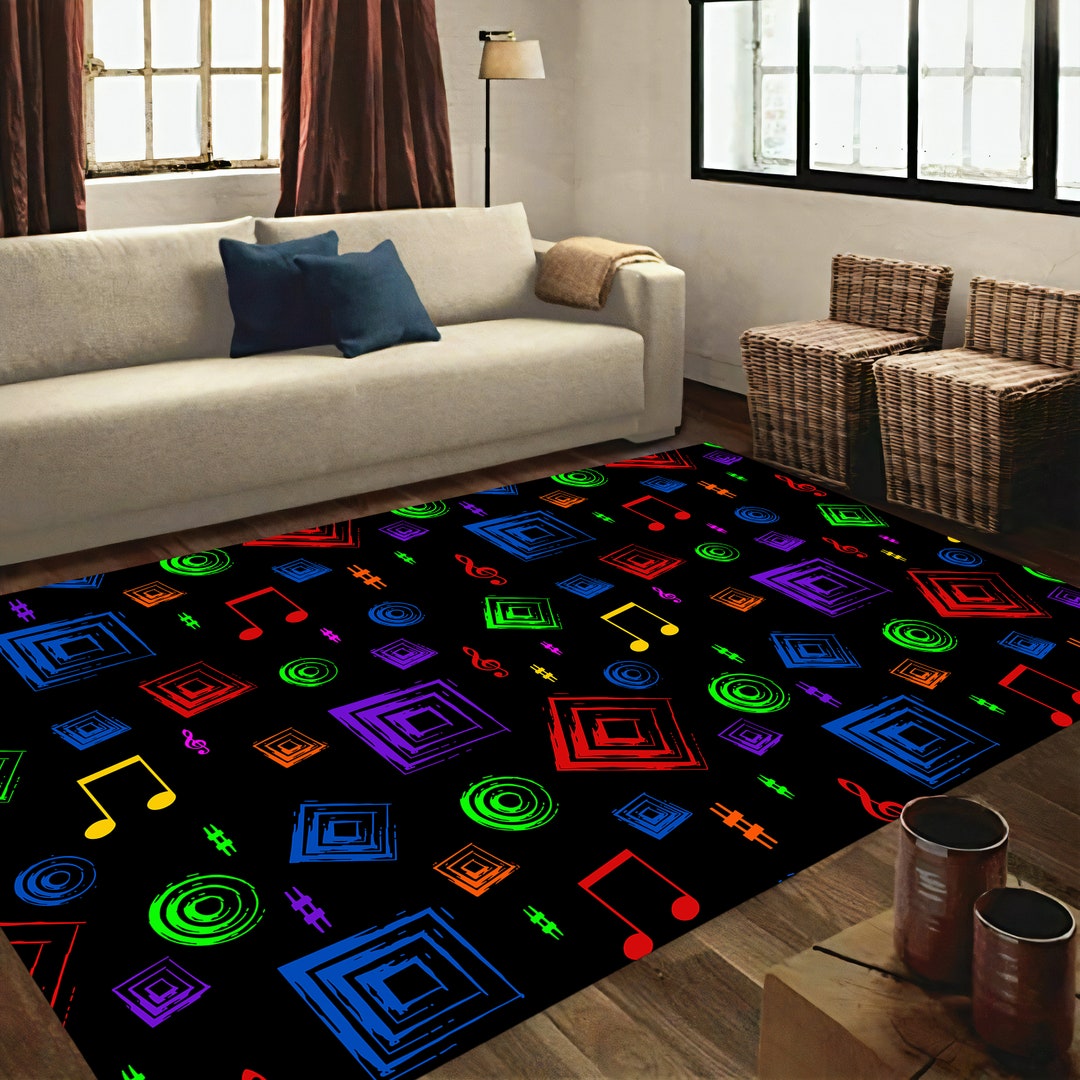 Music Room Rug, Notes Rug, Music Room Decor, Music Rug, Music Notes Rug ...