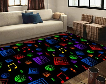 Music room rug, notes rug, music room decor, music rug, music notes rug, music room art, music lover gift, music teacher gift, music decor