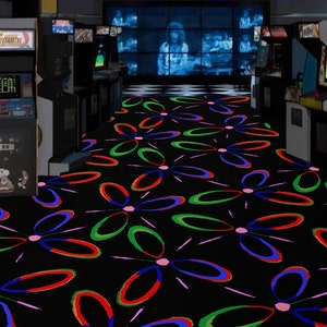 Arcade rug, retro arcade rug, arcade saloon rug, arcade bar rug, arcade room rug, arcade bar rug, arcade bar decor, gift for gamer