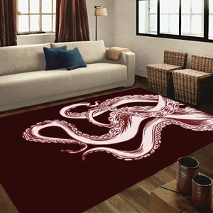 Octopus rug, octopus pattern rug, animal rug, animal pattern rug, octopus themed rug, home decor, decorative rug, hypebeast rug