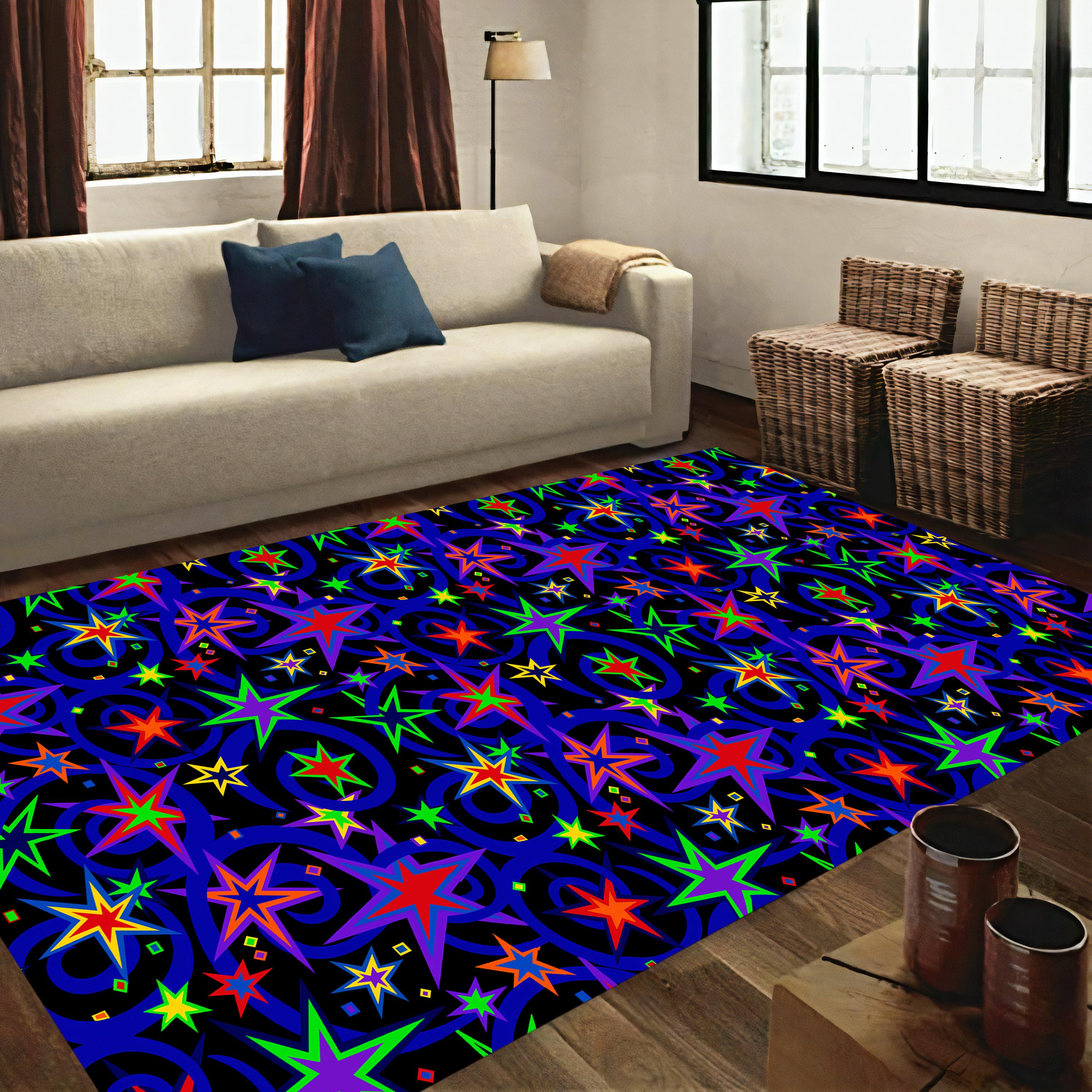 Stars Rug, Star Pattern Rug, Arcade Room Rug, Arcade Saloon Rug, Arcade ...