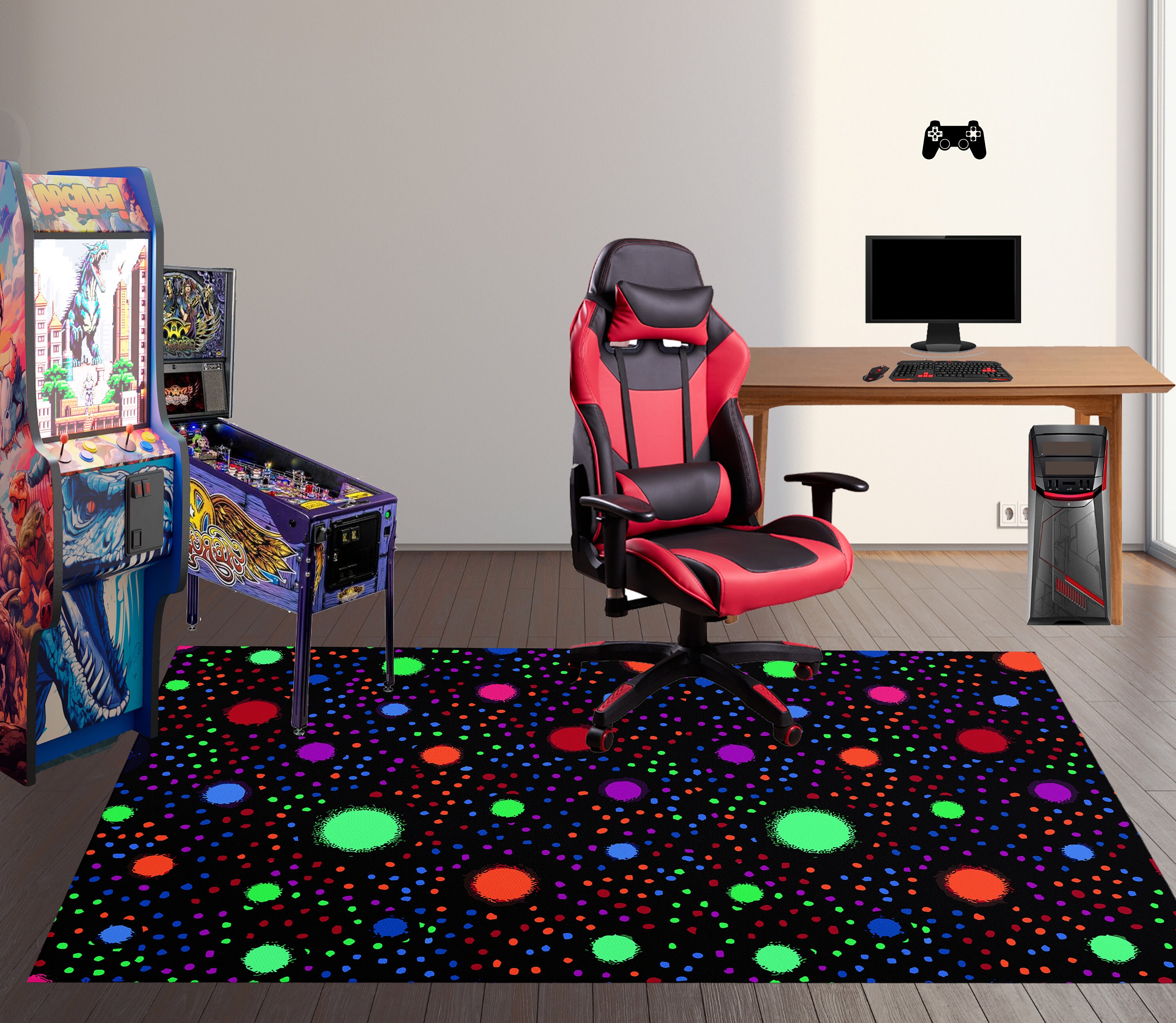 Arcade Rug, Arcade Room Rug, Retro Arcade Rug, Home Arcade Rug, Arcade ...
