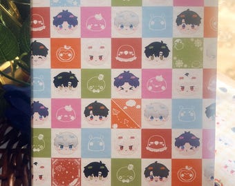 Love and Deepspace Chibis | A5 Leatherette Dot Grid Journal Notebook