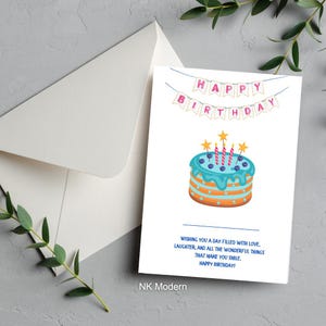 Happy Birthday Digital Card | Printable Birthday Greeting | Instant Download
