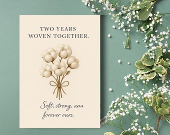 Romantic Cotton Anniversary Printable – Two Years Strong