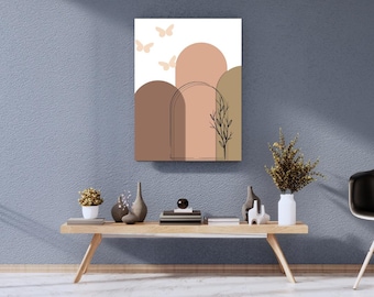 Minimalist Boho Butterflies Wall Art | Abstract Arch & Butterflies | Digital Printable Decor