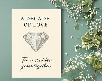 Decade of Love Printable – Elegant Anniversary Art