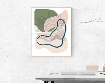 Marine Modern Abstract Digital Poster | Minimalist Wall Art | Printable PDF Art