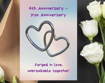 Celebrate 6 Years Together with a Special Iron Anniversary Digital Card