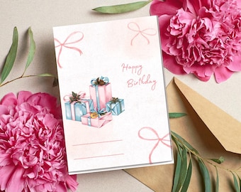 Elegant Gift-Themed Digital Birthday Card