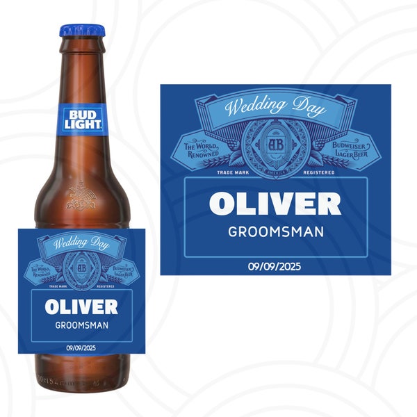 Custom Wedding Drink Labels Personalised Bud Light Beer Bottle With Name Label Happy Birthday For Any Occasion Sticker
