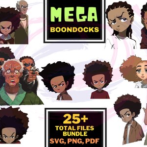 Boondocks SVG PNG PDF Bundle Layered Cut File, Svg Digital Cut File ...