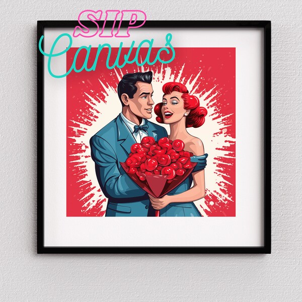 Valentine's Day Digital Art | Digital Download PNG | Funny Vintage Pop Art | Valentine's Day Gift | Valentine's Day Gifts #2