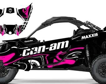 CANAM Marble Pink - UTV Graphics Kit, Buggy Decals, Utv Stickers, Custom utv graphics, UTV Canam, Number plate, Race number