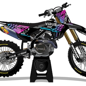 HONDA CRF Virus - mx graphics kit, moto graphics, dirt bike graphics kit, bike graphics kit, dirt bike race decal, Honda Graphics Decal Wrap