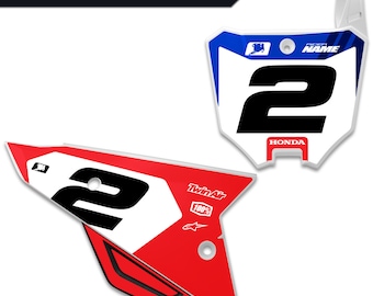 HONDA Number Plate Decal OEM - race numbers, motocross numbers, number plate decal, motocross id, motorcycle numbers, custom numberplate