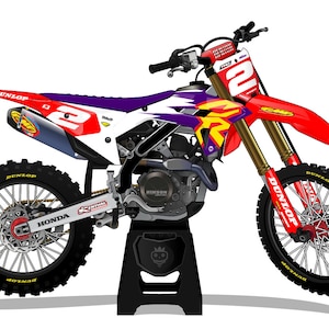 HONDA CRF Retro &#39;95 - mx graphics kit, moto graphics, dirt bike graphics kit, bike graphics kit, dirt bike race decal, Honda Graphics Decal