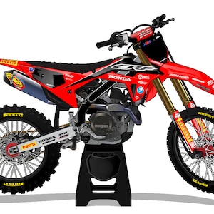 HONDA CRF Factory - mx graphics kit, moto graphics, dirt bike graphics, bike graphics kit, dirt bike race decal, Honda Graphics Decal Wrap