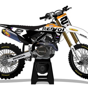HONDA CRF repsol - mx graphics, moto graphics, dirt bike graphics kit, bike graphics kit, dirt bike race decal, Honda Graphics Decal Wrap