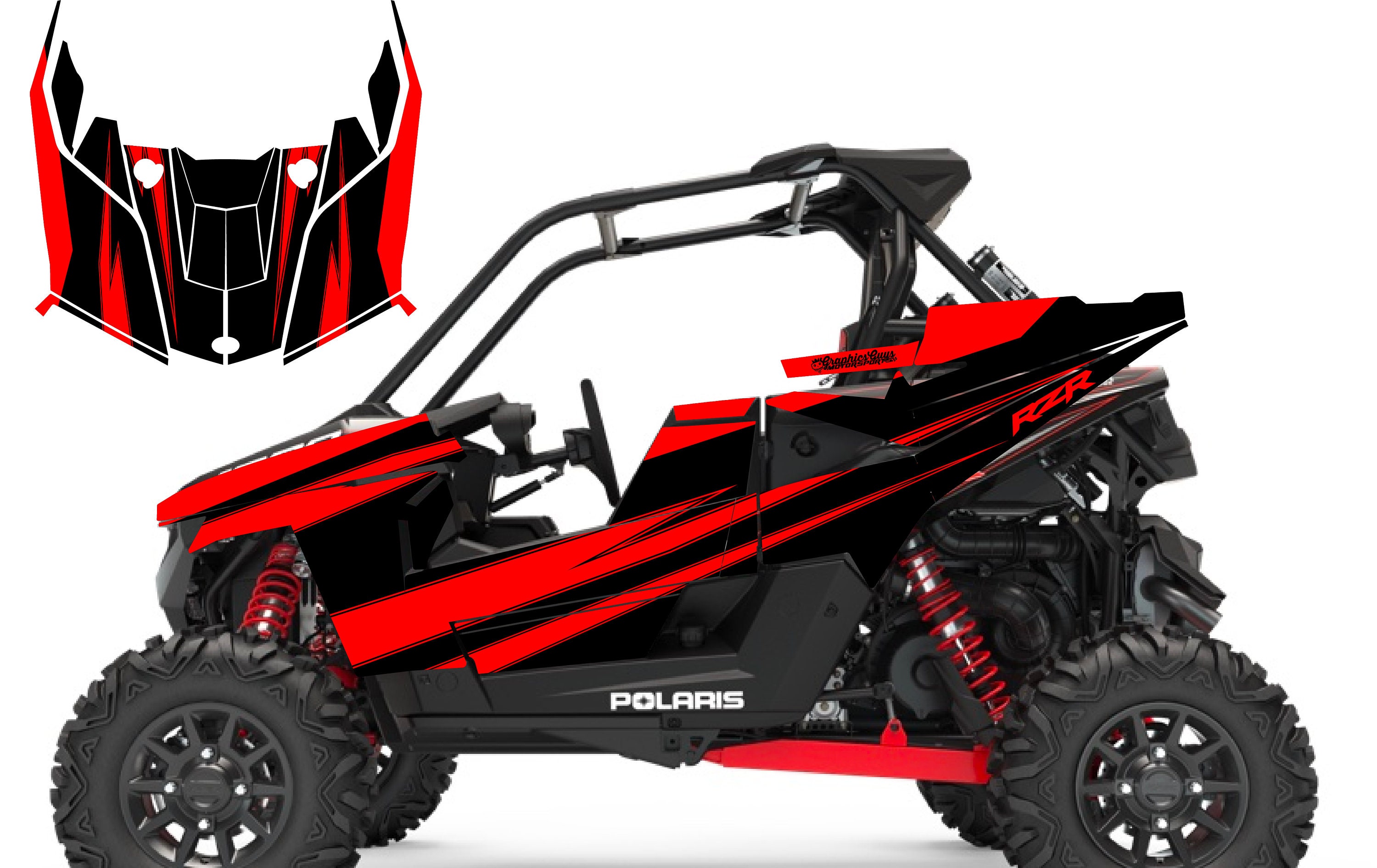 POLARIS RS1 Attack Red - Utv Graphics Kit, Polaris Rzr Kit