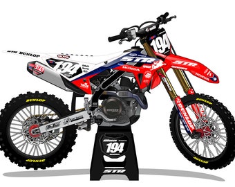 HONDA CRF STR - mx graphics kit, moto graphics, dirt bike graphics kit, bike graphics kit, dirt bike race decal, Honda Graphics Decal Wrap