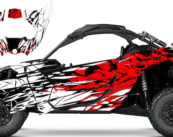CANAM Attack White - Graphics Kit, Canam Decals, Canam Stickers, Custom UTV sticker, Canam UTV graphics Sticker