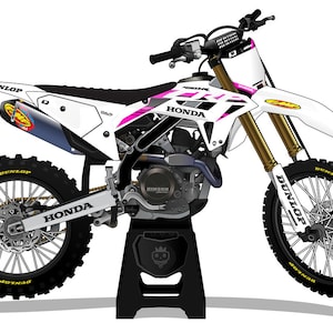 HONDA CRF OEM pink - mx graphics kit, moto graphics, dirt bike graphics kit, bike graphics, dirt bike race decal, Honda Graphics Decal Wrap
