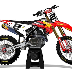 HONDA CRF Retro Mcgrath - mx graphics, moto graphics, dirt bike graphics kit, bike graphics kit, dirt bike race decal, Honda Graphics Wrap