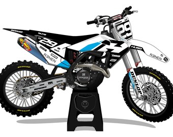HUSQVARNA Power - mx graphics kit, moto graphics, dirt bike graphics kit, bike graphics kit, dirt bike race decal, Husky Graphics Decal Wrap