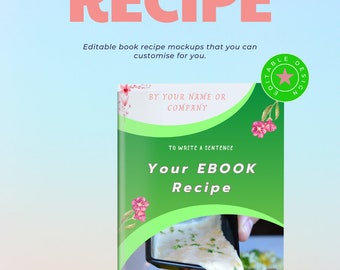 Recept e-boeksjabloon, bewerkbare receptsjabloon, Canva bewerkbaar receptenboek, canva receptenboeksjabloon