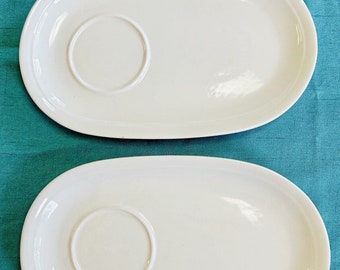 Cerind Porcelana Vitro Portugal Weiße Suppen- & Sandwich-Servierplatte - 2 Vintage